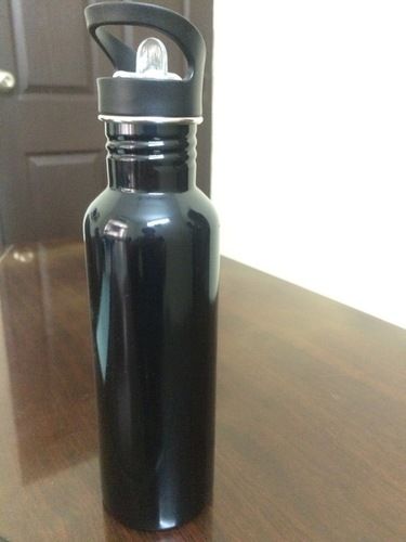 Metallic Sipper Bottle Black With Spout