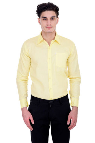 London Looks Yellow Men Formal Shirts