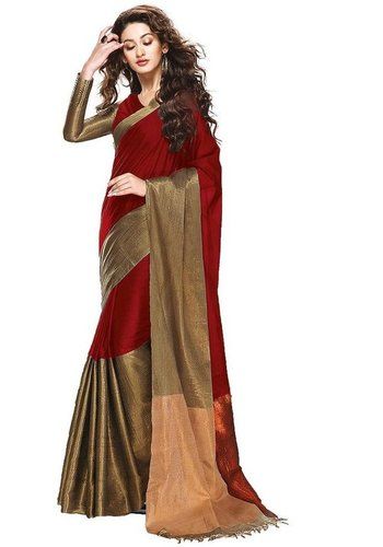 Red Color Cotton Silk Saree Currant