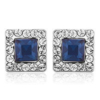 Love Word Earrings In Blue Color Made With Swarovski Elements