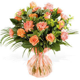 Orange Roses And Carnations