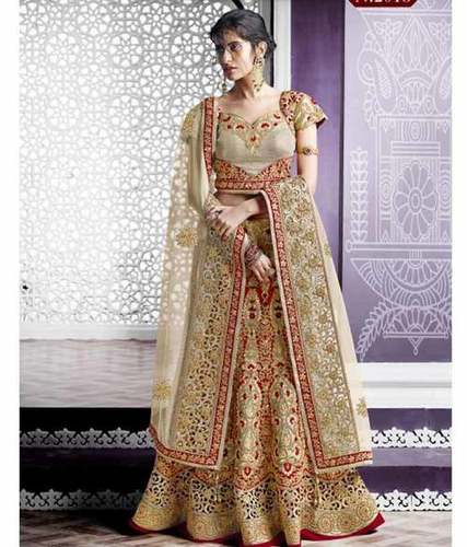 Golden Raw Silk And Gota Fabric Lehenga Choli