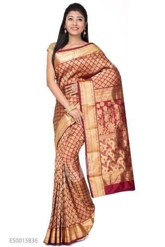 Maroon Bangalore Silk Saree