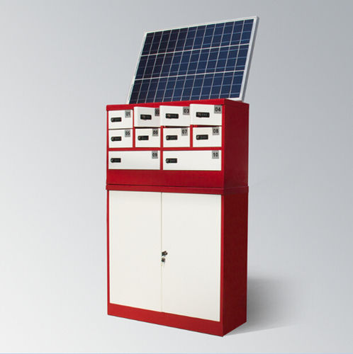 Fast Charging Solar Powered Mobile Phone and Tablet Charging Station Lockers