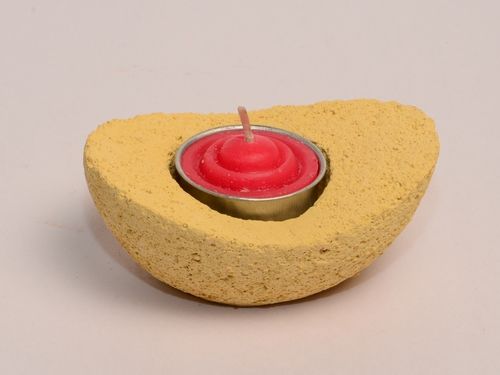 Concrete Candle Holder With Scented Candle 104 Yellow