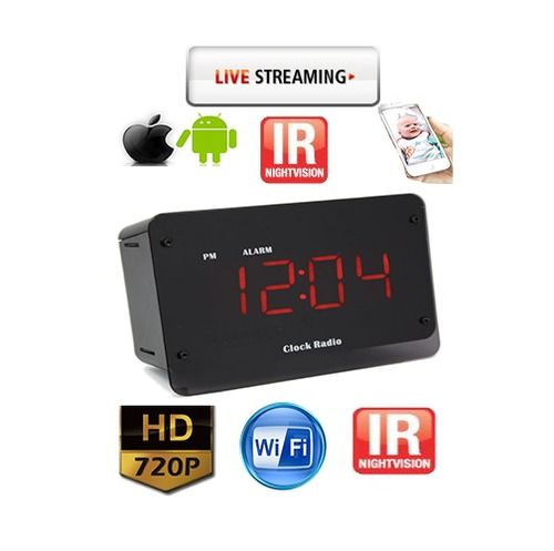 Multifunction clock with hidden best sale 720p camera