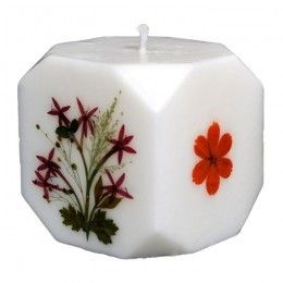 Decorative Octagon Candle 7 x 7 cm (Pack of 3)