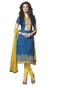 Blue Neck Embroidered Salwar Kameez