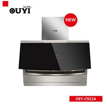 OUYI Side Suction Wall Mounted 900mm Tempered Glass Kitchen Hood
