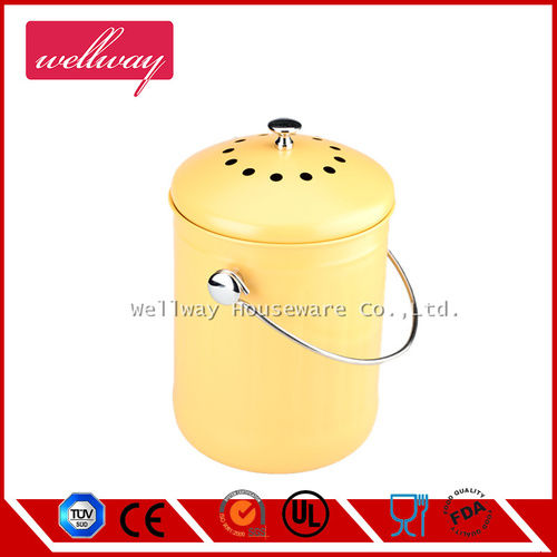 Compost Pail/Compost Bin With Yellow Coating