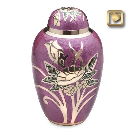 Rose Pink Brass Metal Cremation Urn