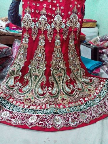 Red Zari Zardozi Lehenga