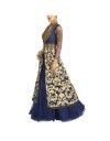 Blue and Ivory Anarkali Lehenga