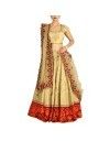 Brocade Gold And Red Lehenga