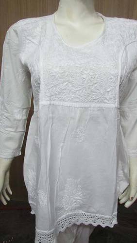 White Designer Chikankari Kurti