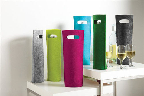 Grooved Gasket Tote Felt Bottle Bag