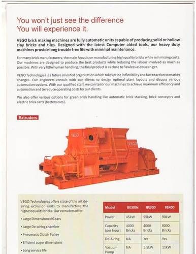 Automatic Red Clay Brick Making Machine Application: Musical Instrument Parts