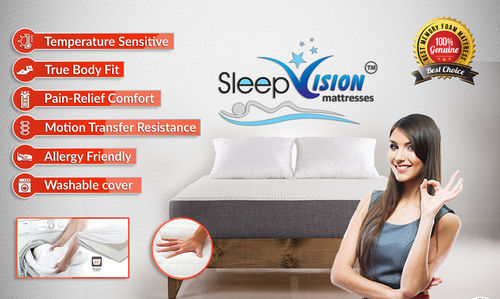 Memory Foam Mattress - Visco-Elastic Polyurethane Material, Queen Size, Superior Support for Optimum Spinal Alignment