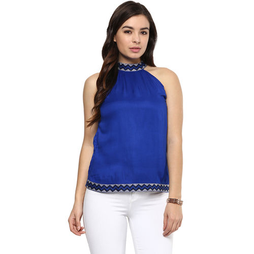 Blue Embroidered Top