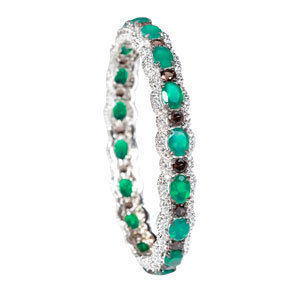 Smoky and Green Alternating Bangle