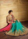 Net Embroidered Work Half N Half Saree