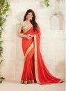 Orange Georgette Festival Saree