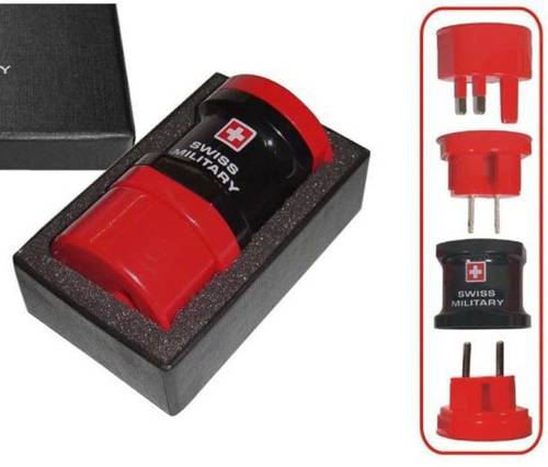 Big Impex Swiss Military Worldwide Travel Adaptor (Black, Red)