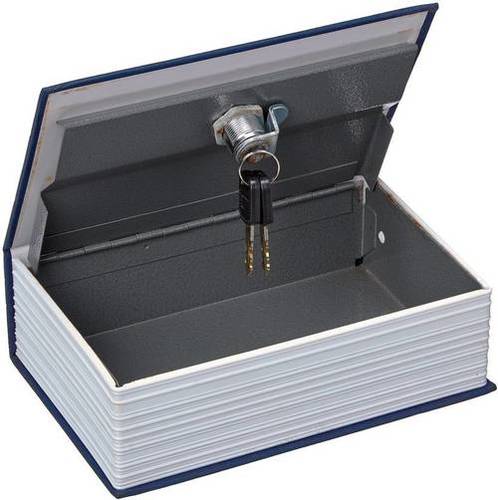 Metallic Dictionary Cash Box Safe With Key For Cash/Jewellery (Blue)