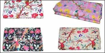 Printed And Kantha Stitch Bed Covers