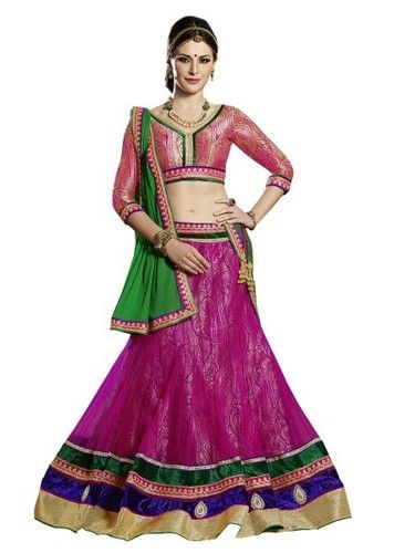 Magenta Embroidered Lehenga