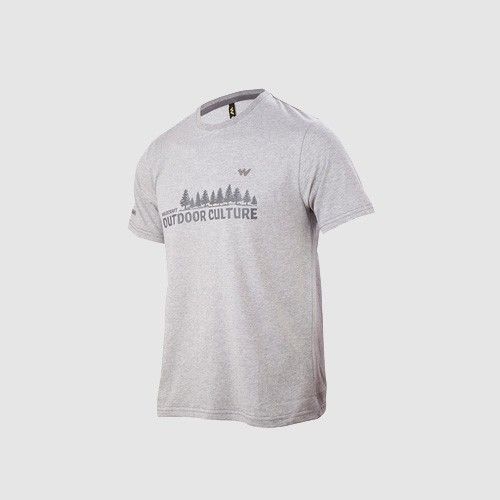 Men Outdoor Tree Print Crew Tee Grey T-Shirt