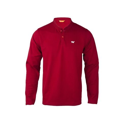 Men'S Henley Tee Red T-Shirt Usage: Warehouse