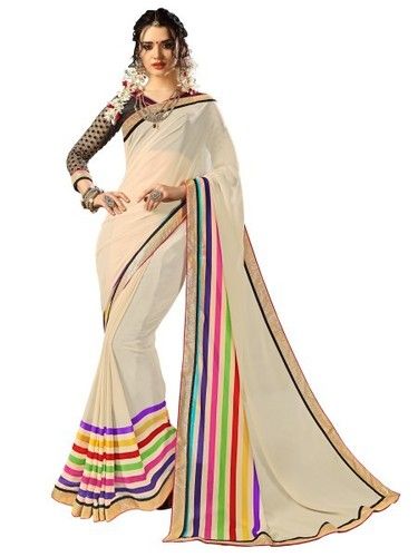 Multicolor Saree With Georgette Print