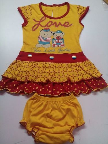 Cartoon Printed Frocks For Girls