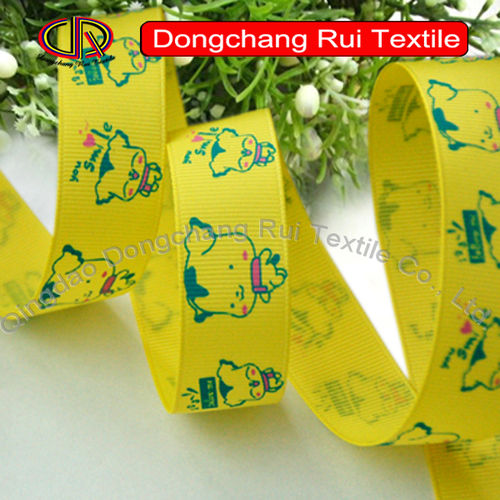 Decorative High Fastness Printed Grosgrain Ribbon For Garments