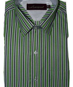 Green And Navy Blue Stripped Formal Shirt