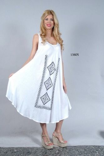 20 Cotton White Embroidered Umbrella Dress, Size: Small at Rs 140/piece in  New Delhi