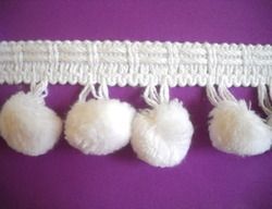 White Pom Pom Fringe A