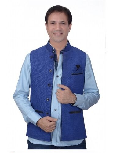 Mens Blue Nehru Jacket