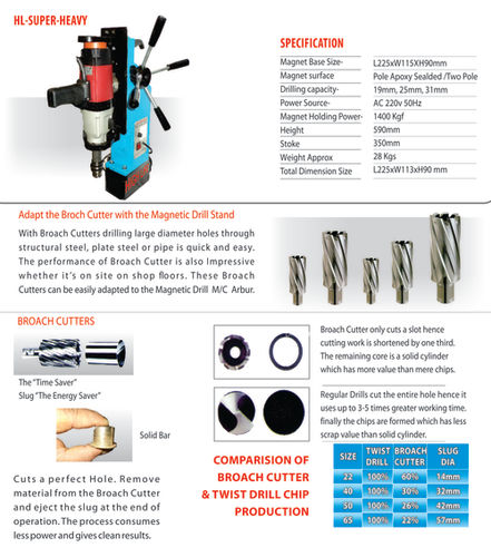 Adapt The Broach Cutting With Magnetic Drill Stand