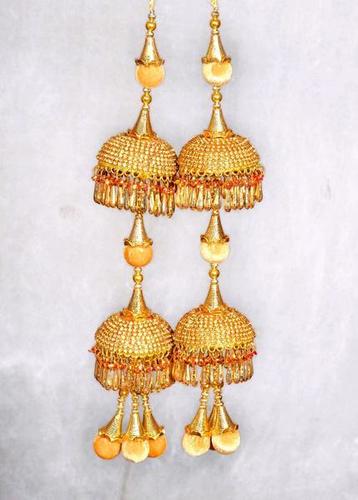 Double Golden Kalire With Velvet Ball Latkan