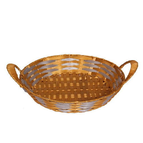 Handicraft Round Golden Poly Basket