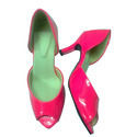 Fluorescent Pink Half Cut Peep Toes