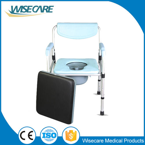 Commode Chair - Lightweight Aluminum Frame, Extra Wide Seat Cover , One-Button Foldable System & 8 Levels Adjustable Height