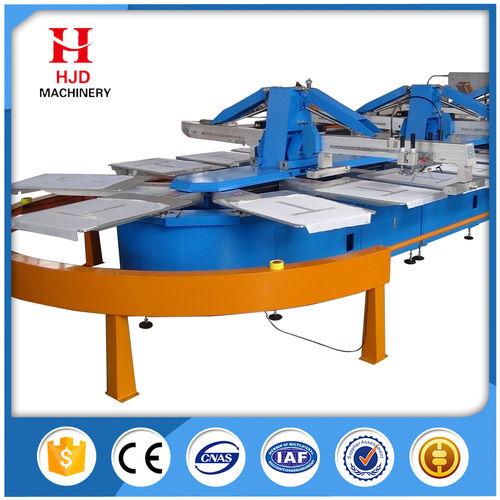 16 Color Oval Automatic Screen Printing Machine For Garment Printing