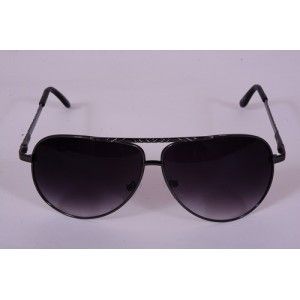 Black Grey Gun Metal Aviator Sunglasses