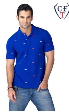 All Over Bike Embroidered Men Polo T Shirt