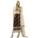 Off White and Brown Colored Georgette Suit