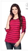 Slub Striped Ladies T-Shirt