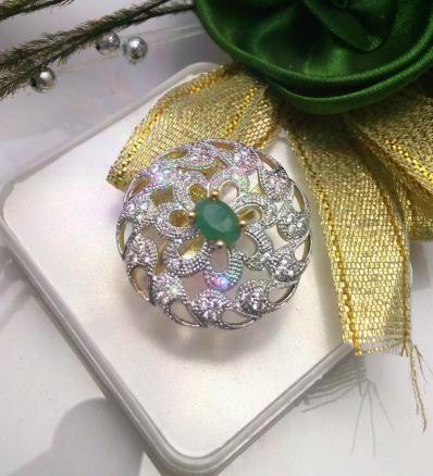 Cocktail Cz Diamond Emerald Green Gem Stone Adjustable Ring